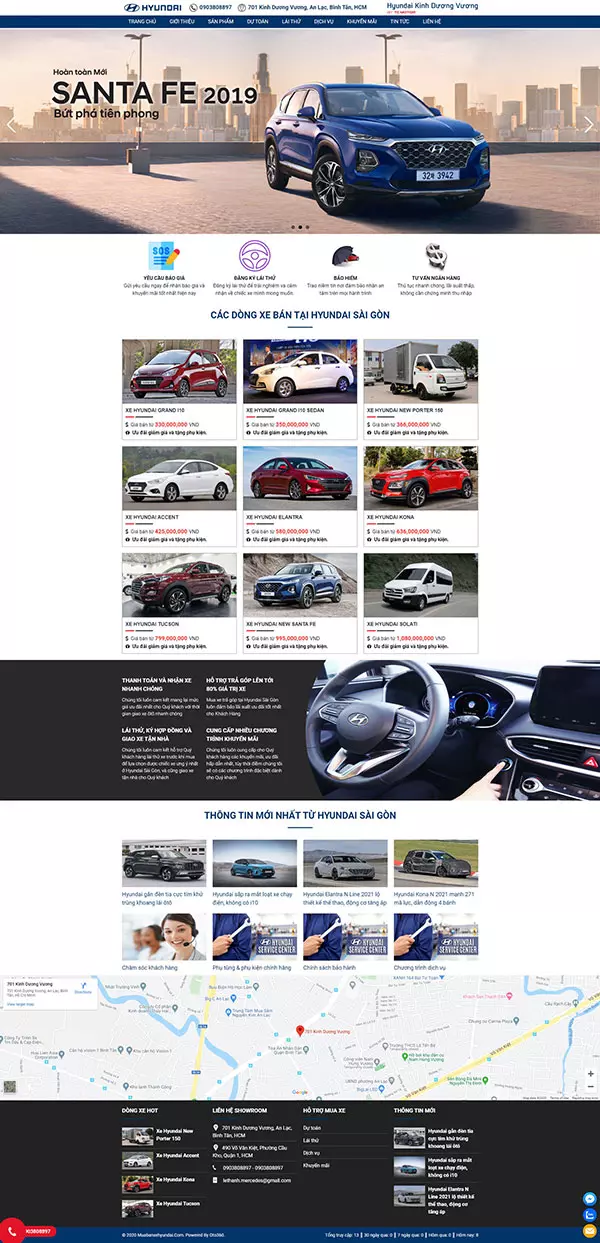 Mẫu website ô tô LeHY02