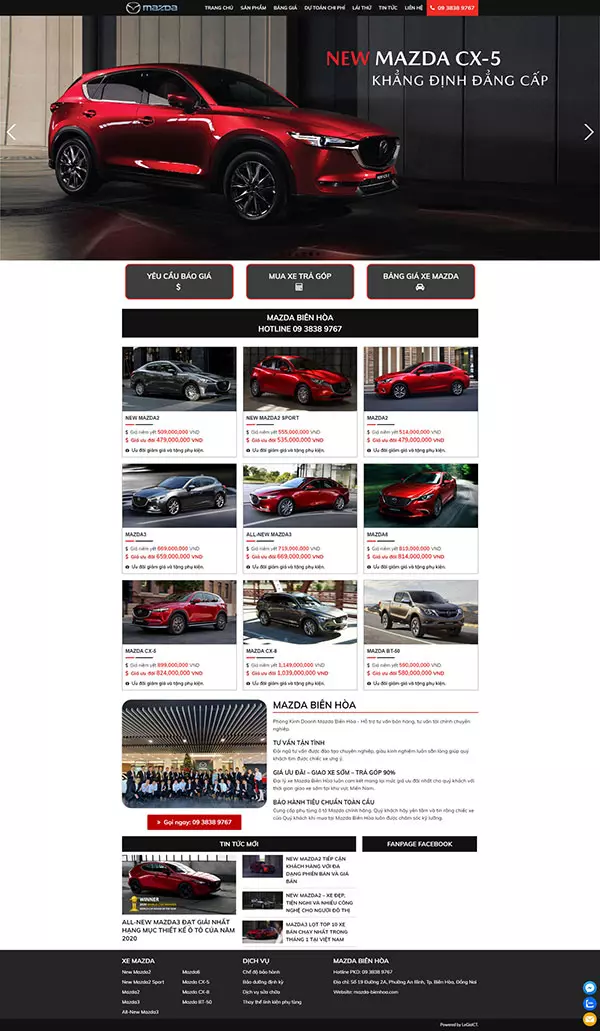 Mẫu website ô tô LeMD01