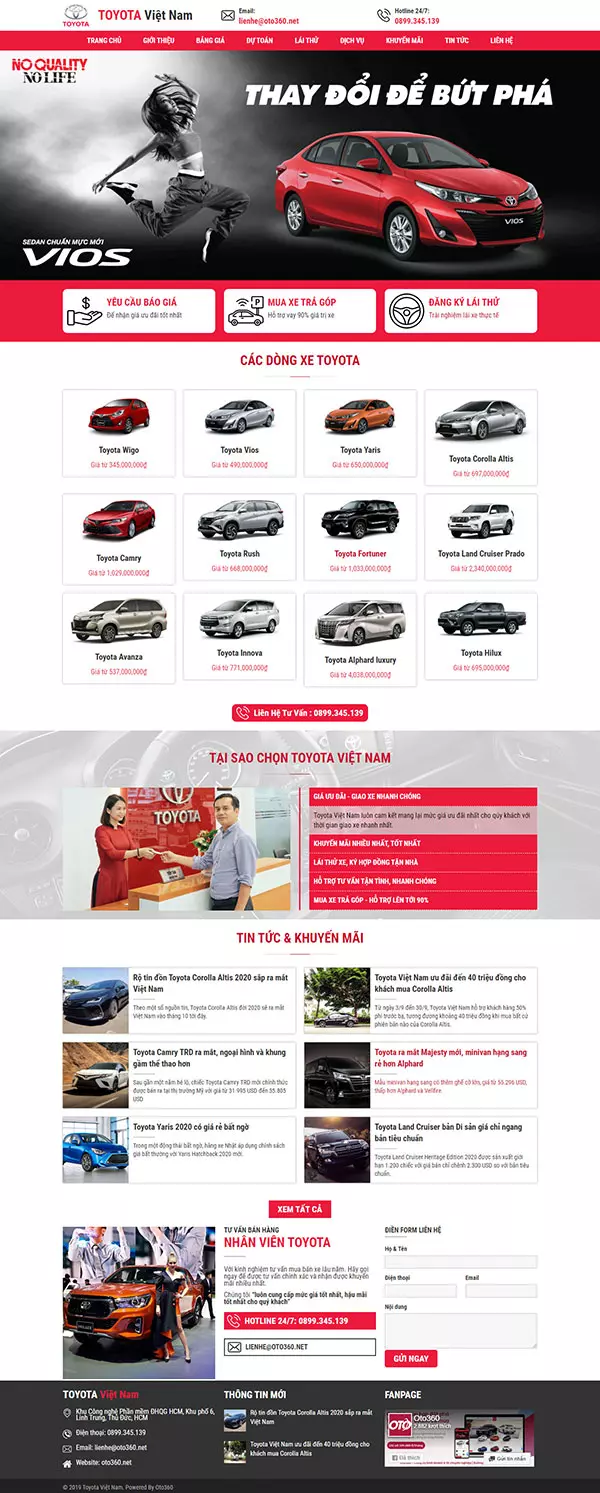 Mẫu website ô tô LeTY02