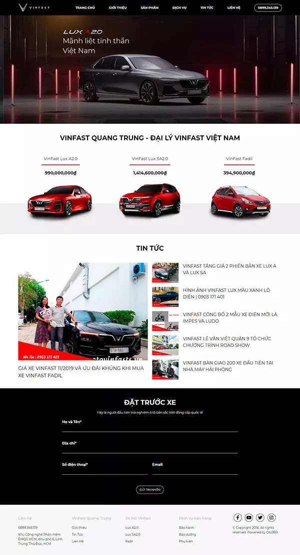 Mẫu website ô tô LeVF01