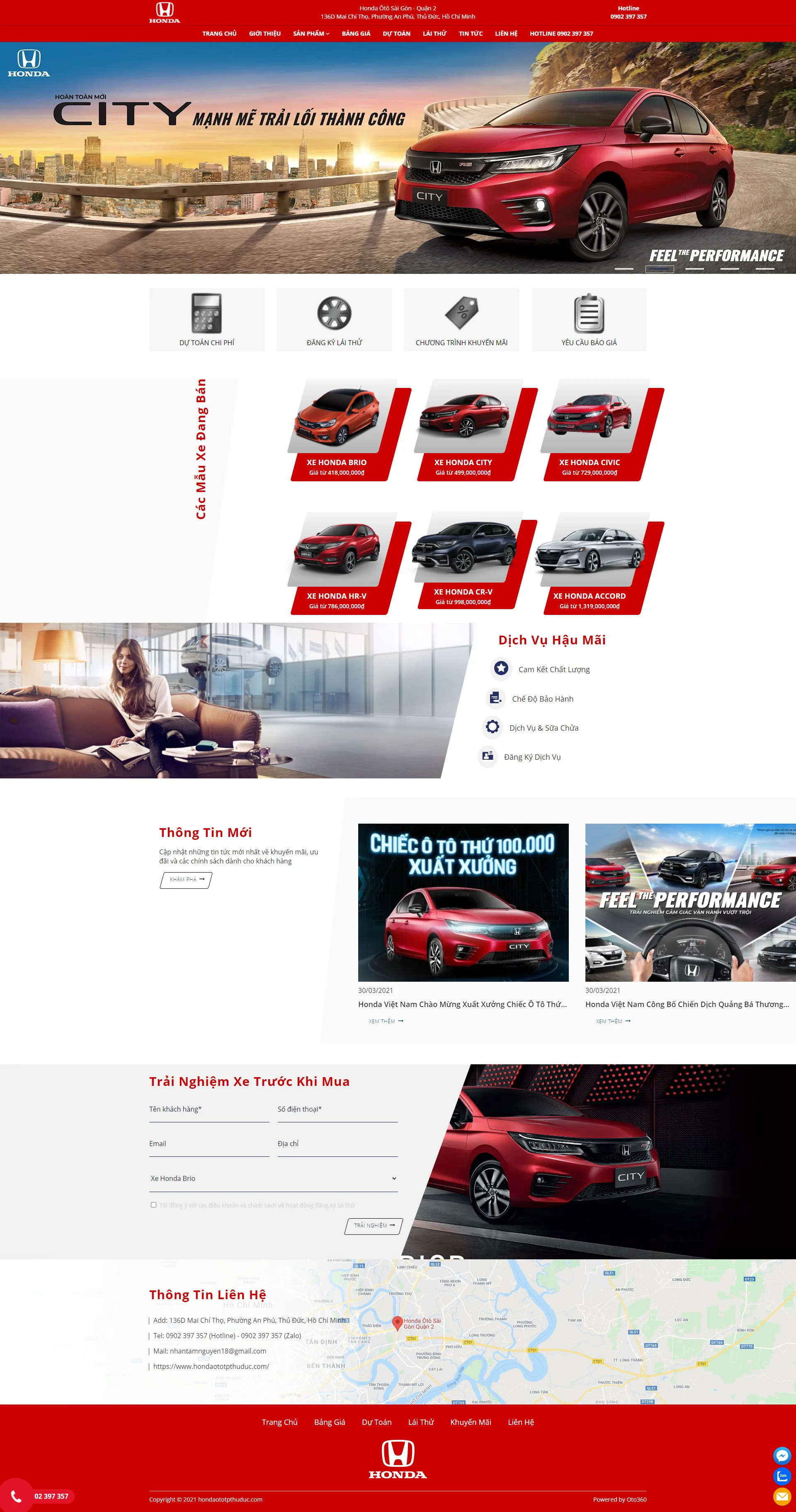 Mẫu website ô tô LeVOL1